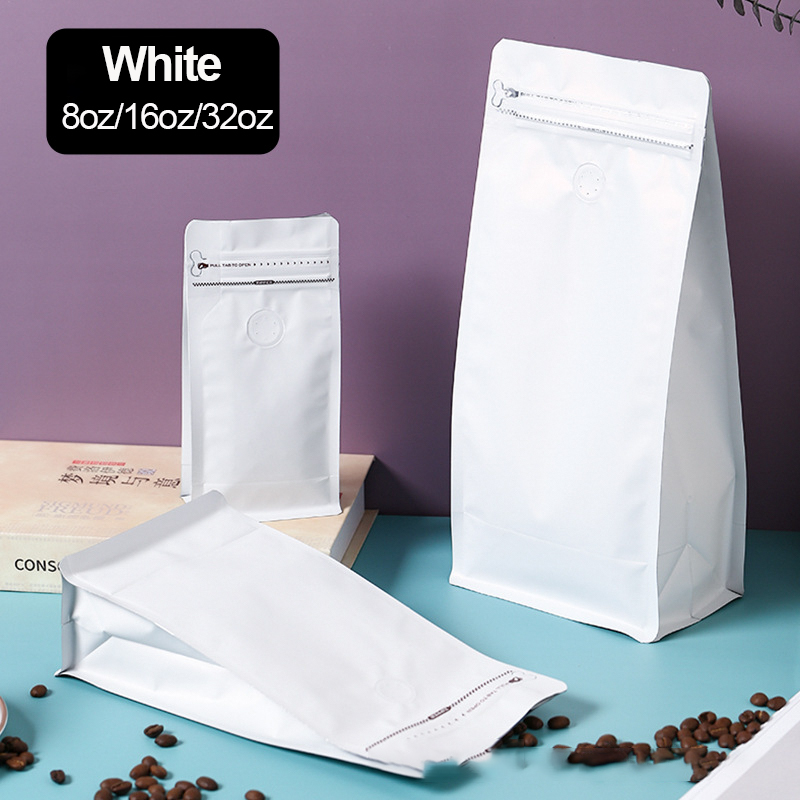 thumbnail image 2 of 25x 8oz Kraft Flat Bottom Coffee Bags With Degassing Valve & Zipper - Primepacks 2 of 6