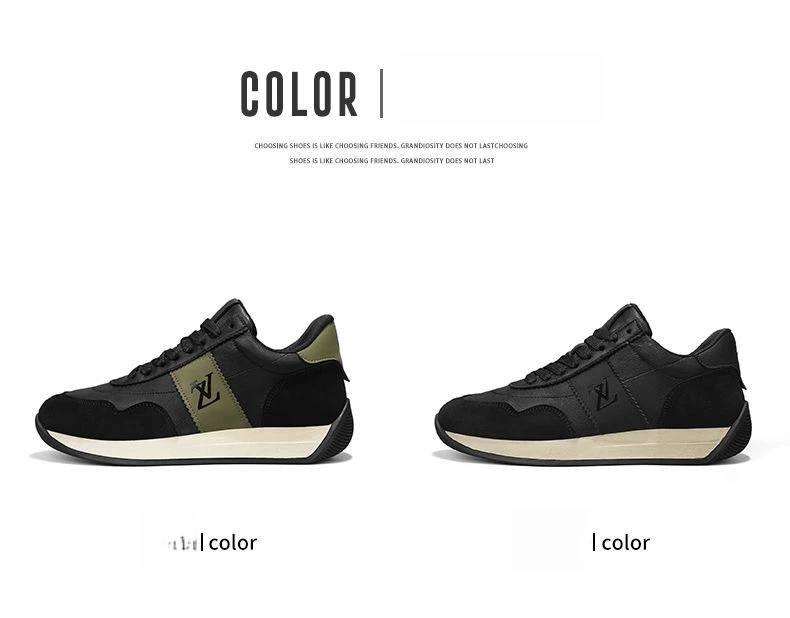 Chaussures de sport décontractées Forrest Gump 2026 pour hommes, semelles épaisses antidérapantes, noires, tendance et polyvalentes._voghion.com