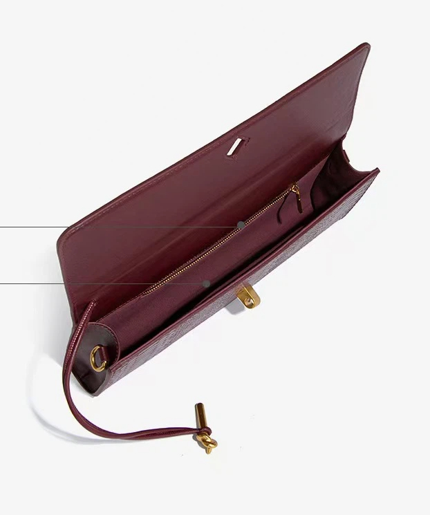 Horizontal Women's Hand-held Dinner Bag, Retro Stone Patterned Chinese Baguette Bag, Organ Versatile, Single Shoulder Slanted_voghion.com