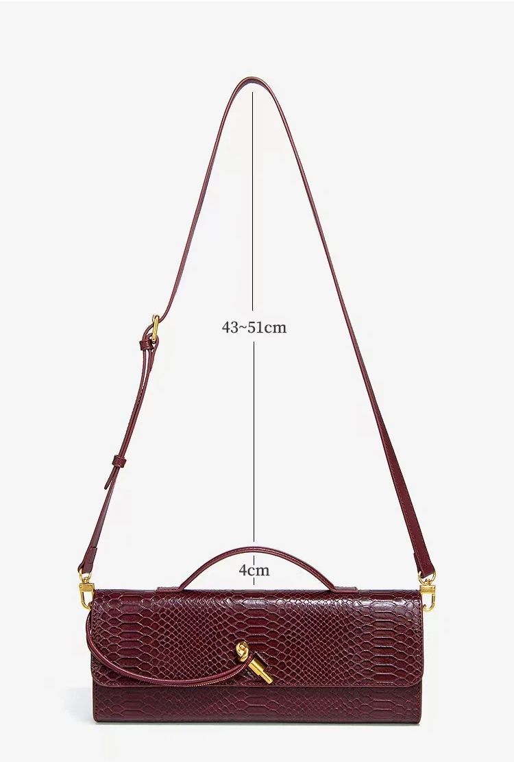 Horizontal Women's Hand-held Dinner Bag, Retro Stone Patterned Chinese Baguette Bag, Organ Versatile, Single Shoulder Slanted_voghion.com