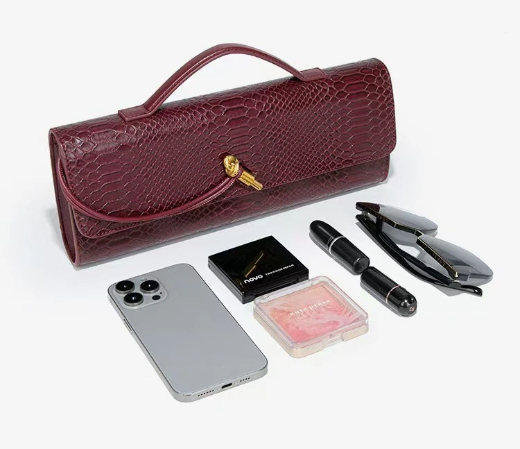 Horizontal Women's Hand-held Dinner Bag, Retro Stone Patterned Chinese Baguette Bag, Organ Versatile, Single Shoulder Slanted_voghion.com