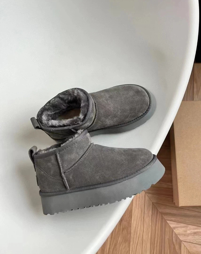 Designer Fluffy Sneeuwlaarzen Mini Dames Heren Winter Australië Tasman Platform U G Laars Bont Pantoffel Enkel Wollen Schoenen Schapenvacht_voghion.com