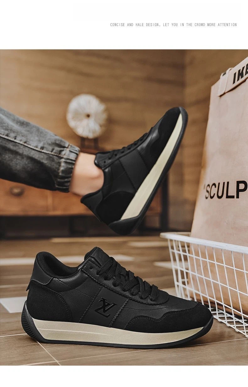 Chaussures de sport décontractées Forrest Gump 2026 pour hommes, semelles épaisses antidérapantes, noires, tendance et polyvalentes._voghion.com