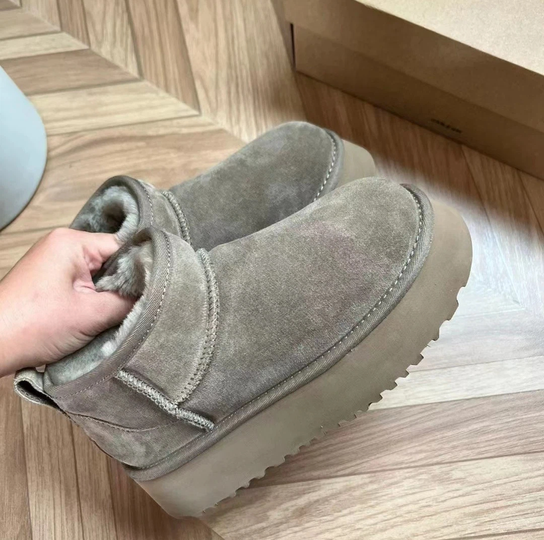 Designer Fluffy Sneeuwlaarzen Mini Dames Heren Winter Australië Tasman Platform U G Laars Bont Pantoffel Enkel Wollen Schoenen Schapenvacht_voghion.com