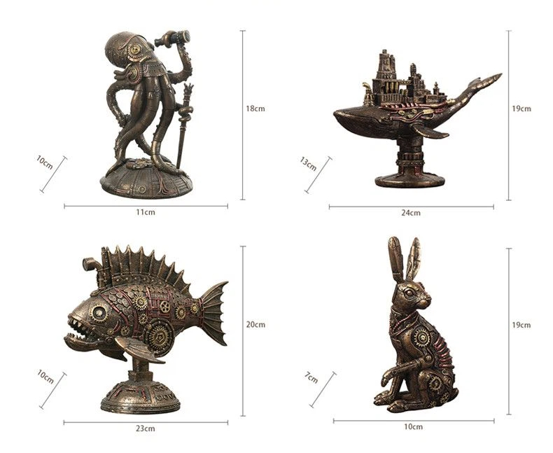 Ornamenti decorativi in resina della serie American Retro Mechanical Punk Animal per la casa, il soggiorno, la credenza per il vino, gli ornamenti decorativi per l'ingresso_voghion.com