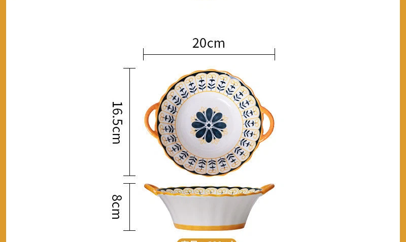 Internet High Appearance Bowl, Household Instant Noodle Bowl, Double Ear Bowl, Creative Ear Dessert Bowl, Simple Rice Bowl, Tableware_voghion.com