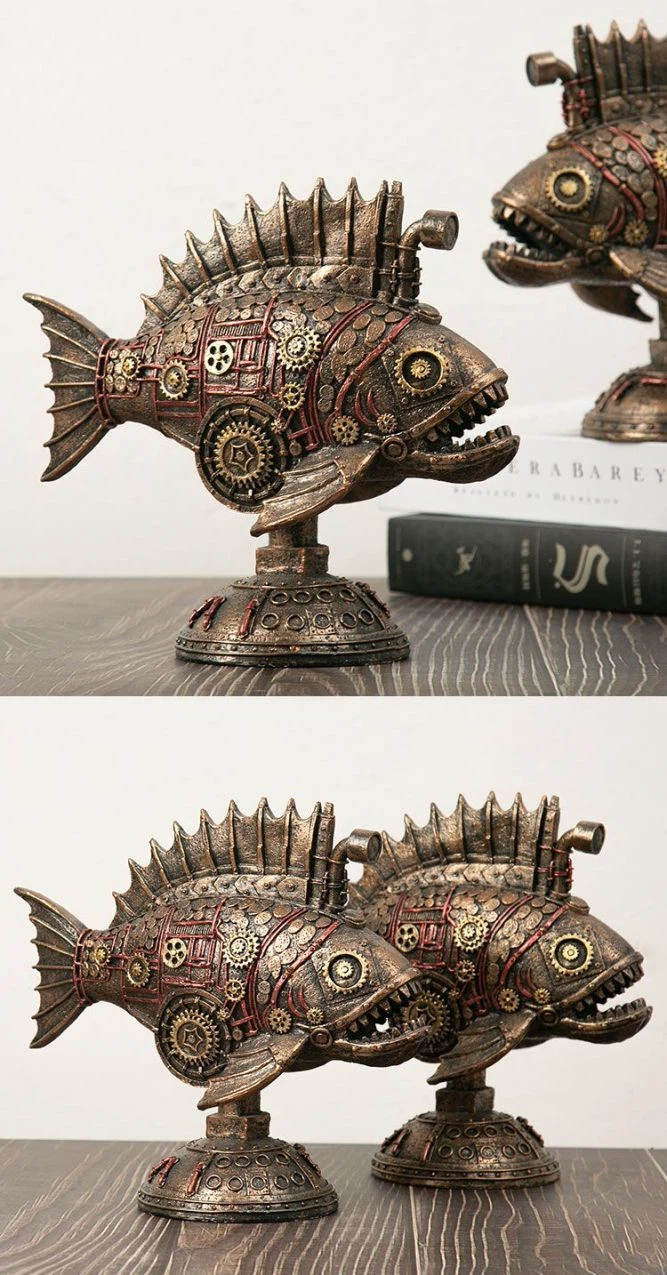 Ornamenti decorativi in resina della serie American Retro Mechanical Punk Animal per la casa, il soggiorno, la credenza per il vino, gli ornamenti decorativi per l'ingresso_voghion.com