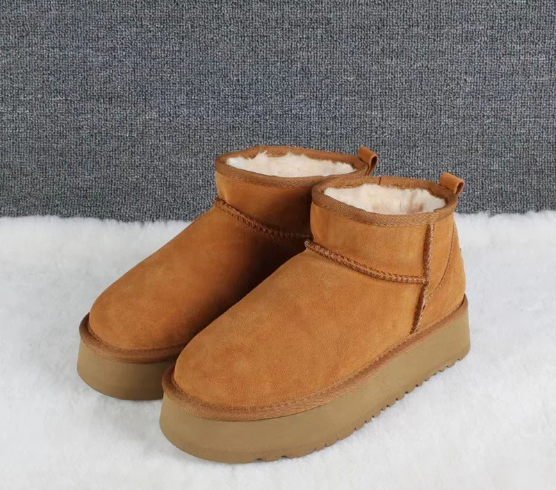 Designer Fluffy Sneeuwlaarzen Mini Dames Heren Winter Australië Tasman Platform U G Laars Bont Pantoffel Enkel Wollen Schoenen Schapenvacht_voghion.com