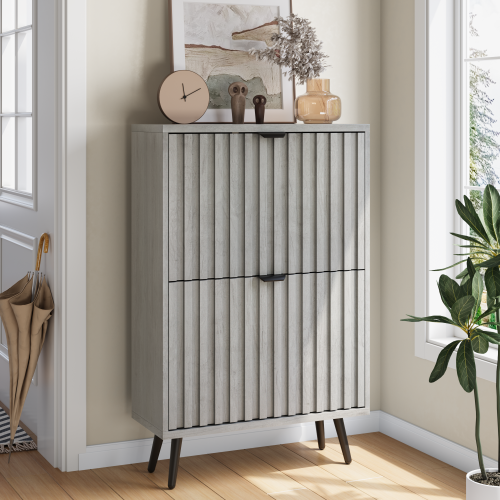 Ein versteckter Schuhschrank mit einer Höhe von 60 cm, verwendet als eigenständiger Schuhschrank für Eingänge, Flure, Wohnzimmer und Schränke_voghion.com