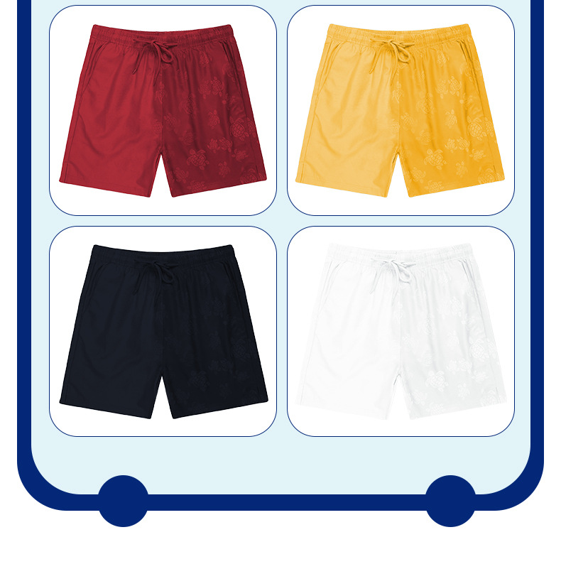 Thin Casual Printed Pants, Summer Sports Shorts, Deep Blue Mesh Outdoor Quarter Length Beach Pants For Men_voghion.com