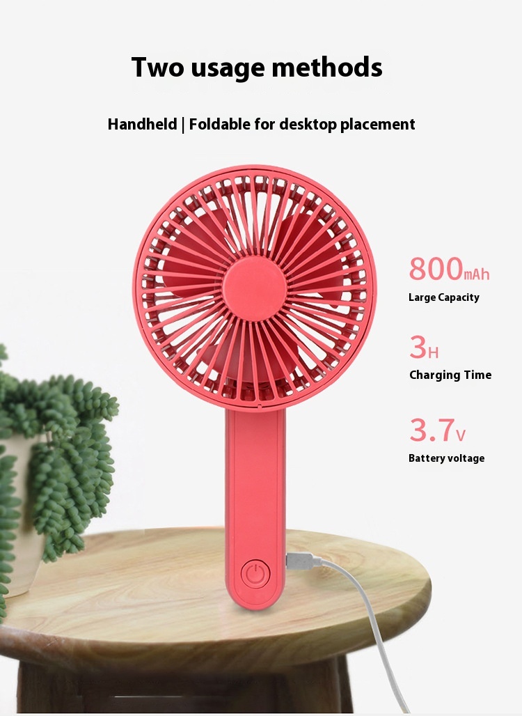 Hanging Rope Handheld Folding Small Fan, USB Charging With Three Levels Adjustment, Portable Heat Dissipation Mini Fan_voghion.com