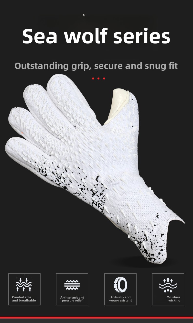 Sea Wolf Gloves Professional Football Goalkeeper Thickened Latex Anti Slip Special Full Set Of Children's Goalkeeper Gloves 2026 New Edition_voghion.com